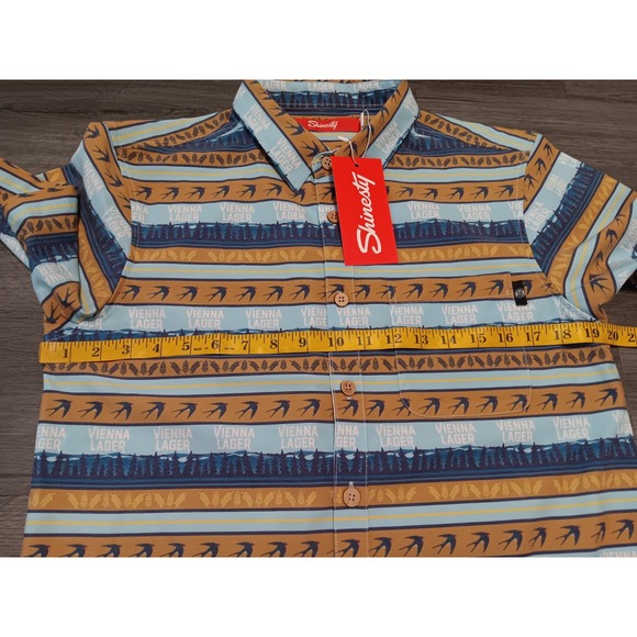 NWT Shinesty Men's Vienna Lager Button Up Beer Shirt Size Medium - Picture 4 of 5